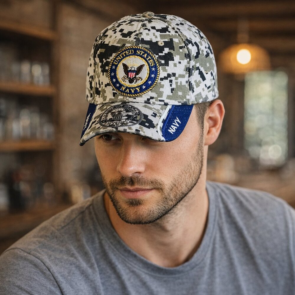 U.S. NAVY Hat Digital Camo Baseball Cap U.S. Military Hat Camouflage